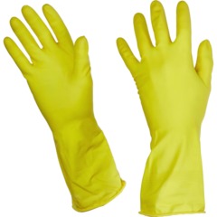 Перчатки Luscan резиновые латекс хлопковое напыление желтые р L (5 пар/уп) - фото 10