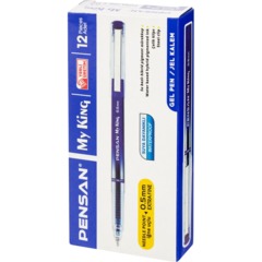 Ручка гелевая неавтомат. MY-KING GEL PEN METAL CLIP 0,5мм, синий - фото 7
