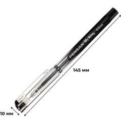Ручка гелевая неавтомат. MY-KING GEL PEN METAL CLIP 0,5мм, черный - фото 6