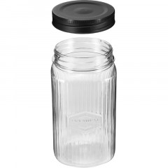 Банка квадратная с рельефом PREMIUM 1,3л, 3шт (Черный) - фото 4