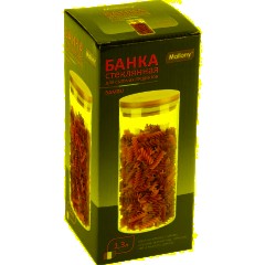 Банка стеклянная для сыпучих продуктов с крышкой BAMBU, 1,3 л - фото 2