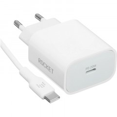 Зарядное устройство сетевое 20W USB-C/USB-C RocketSp.Combo(RWCC506WH20CC-C) - фото 2