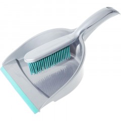 Набор для уборки совок со сметкой с резиновой щетиной 24/1 сер бирюз_68844