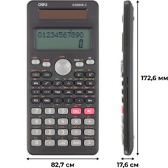Калькулятор научный Deli ED300SR-2,10+2р,300ф,2ст,172,6х82,7,дв пит,т.сер - фото 2