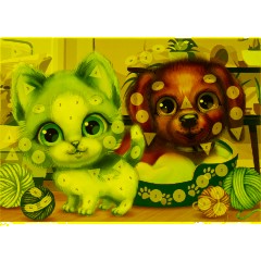 Аппликация 21х30 см котик и песик МУЛЬТИ АРТ EVAGEO-112386 - фото 3