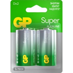Батарейка GP Super D/LR20/13A алкалин, 13AA21-2CRSBC2, 2шт/уп