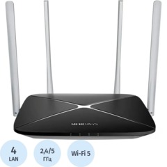 Маршрутизатор Mercusys AC12 AC1200 10/100BASE-TX черный