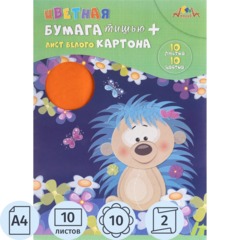 Бумага тишью цветная А4, 10л. 10цв. папка С3254-04
