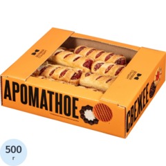 Печенье Деловой Стандарт малинка фруктовая трубочка, 500г