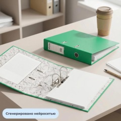 Папка-регистратор 75мм Attache А4, зеленая, РР/бумага без мет. уголка - фото 11