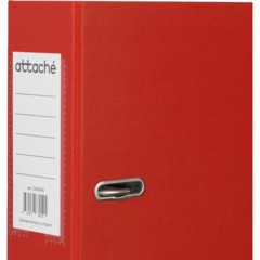 Папка-регистратор 75мм Attache А4, красная, РР/бумага, без мет. уголка - фото 9