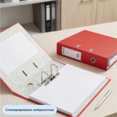 Папка-регистратор 75мм Attache А4, красная, РР/бумага, без мет. уголка - фото 10