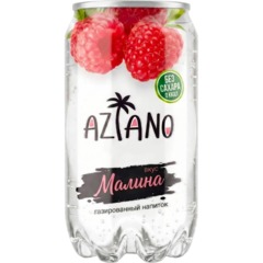Напиток Aziano Raspberry, газ ж/б 0,35л