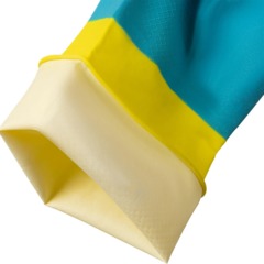 Перчатки хозяйственные Gloves Lux BICOLOR сине-желтые р.M - фото 7