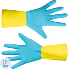 Перчатки хозяйственные Gloves Lux BICOLOR сине-желтые р.L
