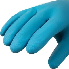 Перчатки хозяйственные Gloves Lux BICOLOR сине-желтые р.L - фото 5