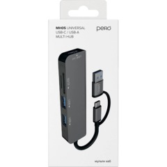 Разветвитель USB PERO MH07 USB-С/A TO SD+TF+3.5MM+USB-C+USB 3.0+3USB2.0,сер - фото 3