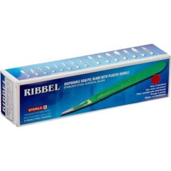 Скальпель хирург, однор., лезвие из нерж.стали р-21, RIBBEL 10шт/уп - фото 2