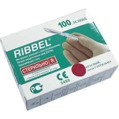 Лезвие для скальпеля стерил. из нерж.стали р-21, RIBBEL 100шт/уп - фото 2