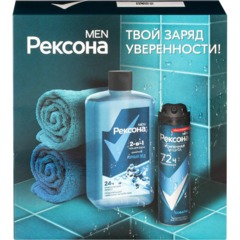 Подарочный набор Рексона мужской шампунь-гель для душа, антиперспирант - фото 2