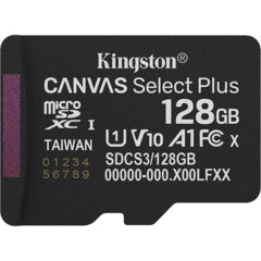 Карта памяти Kingston micro SDXC,128GB,Canvas Select Plus,150MB/s,с адапт