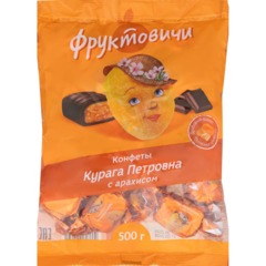 Конфеты Курага Петровна Фруктовичи с арах в темн шоколад глазур, 500г ОС615