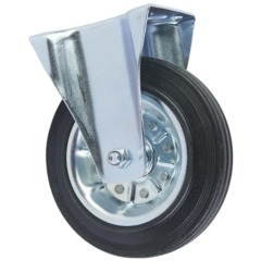 Колесо для тележки неповоротное усиленное резина FRC 80 200мм 1027193