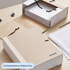 Папка архивная крафт/коленкор ATTACHE 12см 4 завязки - фото 4