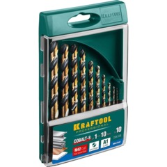 Набор сверл по металлу (29656-H10) KRAFTOOL COBALT-8, 10 шт,М42, HSS-Co(8%) - фото 3