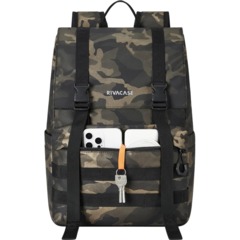 Рюкзак для ноутбука RIVACASE 7621 brown camo Sherwood-ECO Rolltop 15л 15.6 - фото 8