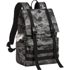 Рюкзак для ноутбука RIVACASE 7621 grey camo Sherwood-ECO Rolltop 15л, 15.6 - фото 9