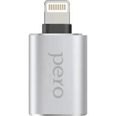 Адаптер PERO AD02 OTG LIGHTNING TO USB 3.0, серебристый - фото 2