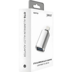 Адаптер PERO AD02 OTG LIGHTNING TO USB 3.0, серебристый - фото 3