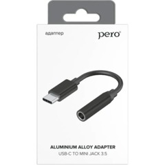Адаптер PERO AD09 USB-C TO MINI JACK 3.5MM, черный - фото 2