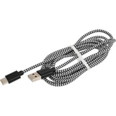 Кабель PERO DC-04 Type-C, 3А, 2м, Silver-black (Fast Charge) - фото 2