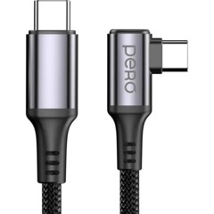 Кабель PERO DC12 ULTIMATE PD Type-C to Type-C, угловой, 60W, 1.5m, Black