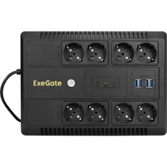 ИБП ExeGate NEO NNB-650 650VA/360W,лин.инт, LED, AVR, 8xEURO(EX295011RUS) - фото 2