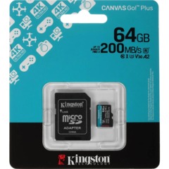 Карта памяти microSDXC Kingston 64G Go Plus G4 200R V30 с адапт. SDCG4/64GB - фото 5