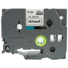 Картридж -лента Vell VL-221CH(с чип.9мм,чер.на бел.)для Puty {Vell-221CH - фото 2