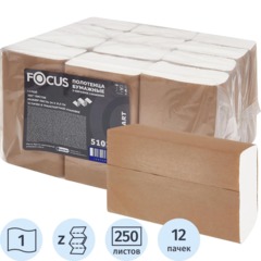 Полотенца бумажные д/дисп FocusSmart Zсл 1сл 250л 12пач/уп_5103005/50204094
