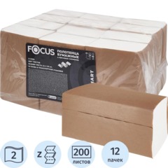 Полотенца бумажные Focus Smart H2 Zсл 2сл 200л 12пач/уп_5103017/50204096