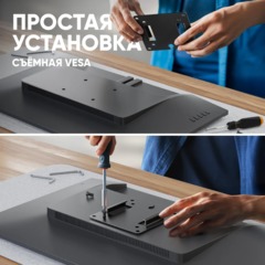 Кронштейн ONKRON (G110 - BW) для монитора 13-55 настольный, чёрно-белый - фото 11