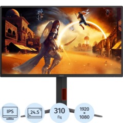 Монитор 25 AOC AGON 25G4S Black (IPS,1920x1080,310Hz,0.3 ms,2xHDMI,Pivot)