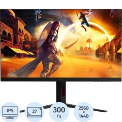 Монитор 27 AOC Q27G4S Black (IPS,2560x1440,300Hz,0.3 ms,2xHDMI,Pivot)
