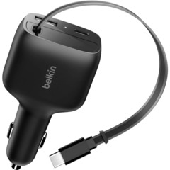 Зарядное устройство Belkin (CCC001hqBK)авто BoostCharge 75W USB-C&A+каб чер - фото 2