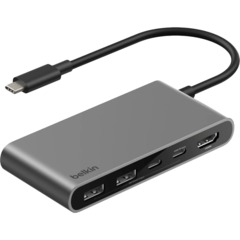 Разветвитель USB Belkin (AVC022hqSGY)хаб 5в1 4K@60Hz 100W сер.косм - фото 2