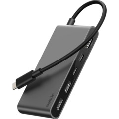 Разветвитель USB Belkin (AVC022hqSGY)хаб 5в1 4K@60Hz 100W сер.косм - фото 4