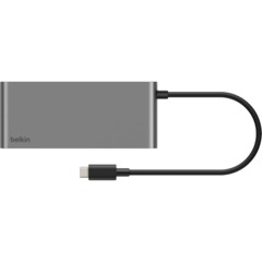 Разветвитель USB Belkin (AVC023hqSGY)хаб 7в1 4K@60Hz 100W сер.косм - фото 3