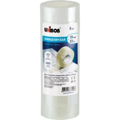 Клейкая лента канцелярская Unibob 19x33 (8шт/уп) - фото 2