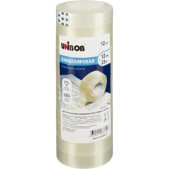 Клейкая лента канцелярская Unibob 12x33 (12шт/уп) - фото 3